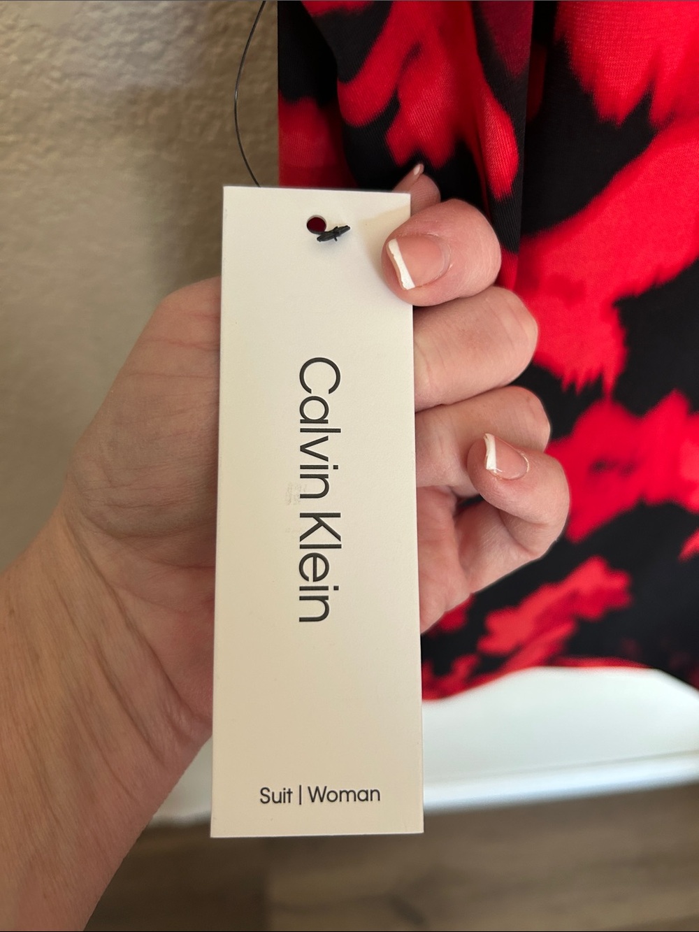 Calvin Klein Black Camisole with Red Floral Print - Picture 7 of 7